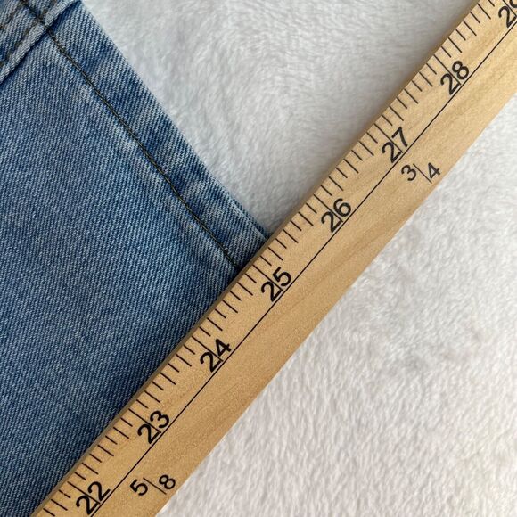 Blue Ankle Cropped Jeans with High Waist and Tapered Legs - Picture 14 of 15